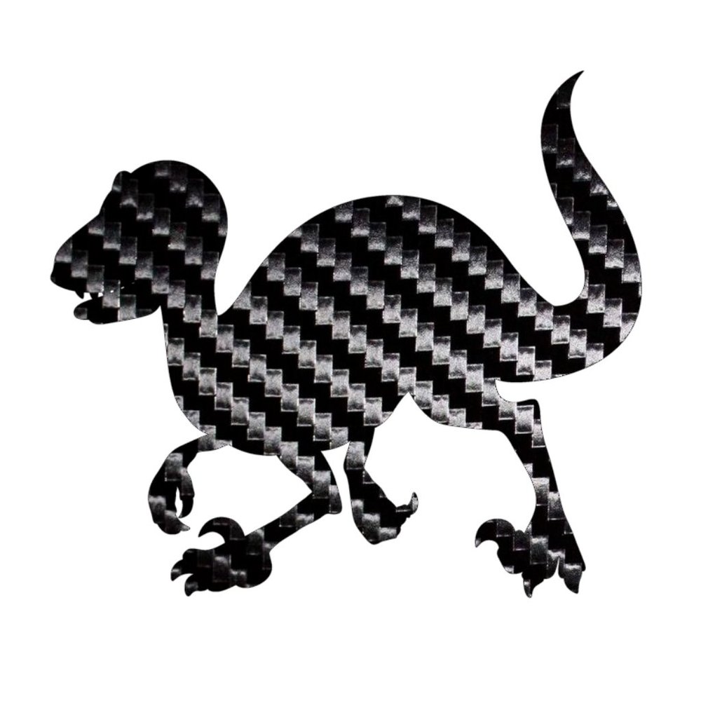 4 Pack Dinosaur Sticker Black Carbon Fiber Vinyl Decal Logo Laptop Window